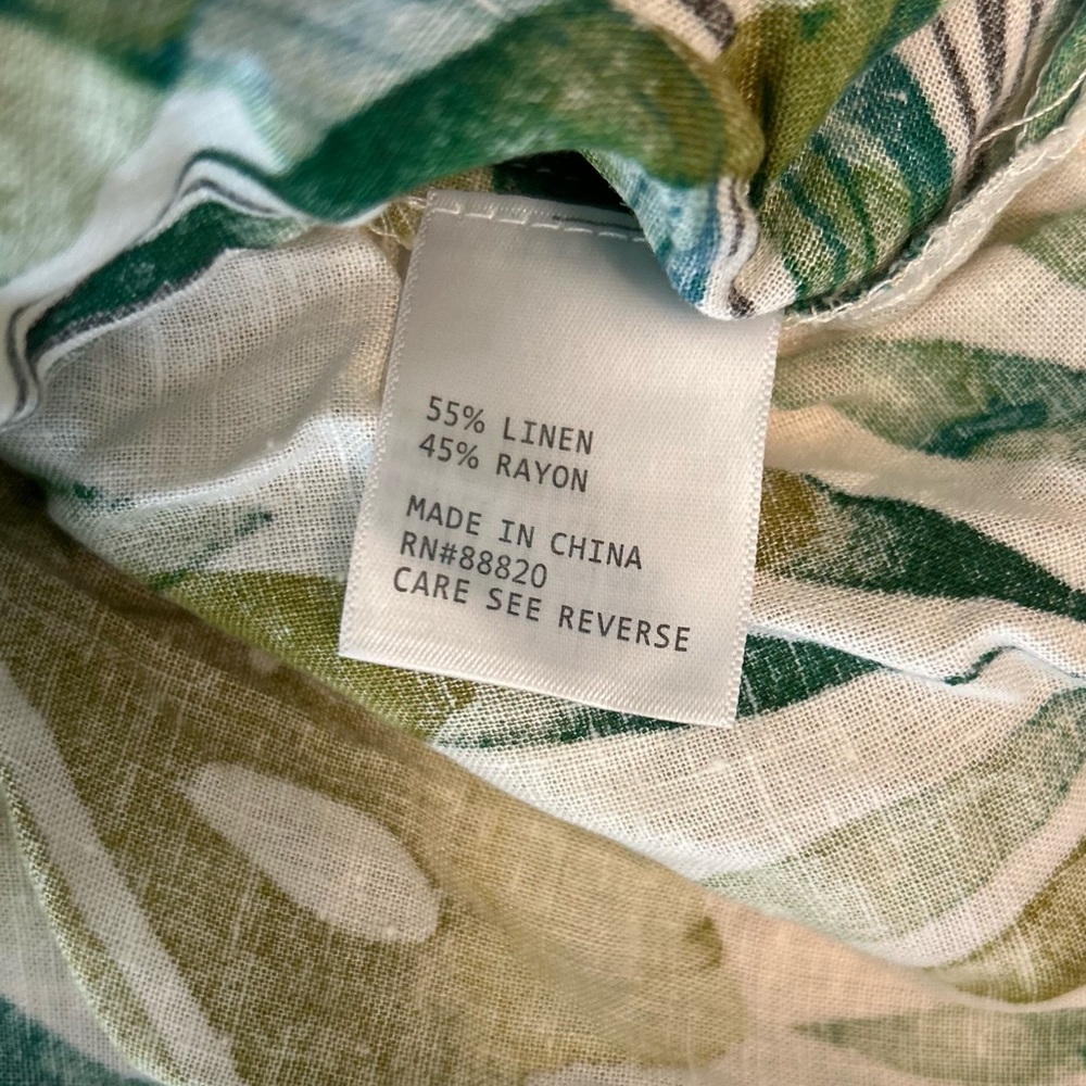 Sigrid Olsen Linen blend Tropical Leaf Print Blouse NWT S - Picture 5 of 12